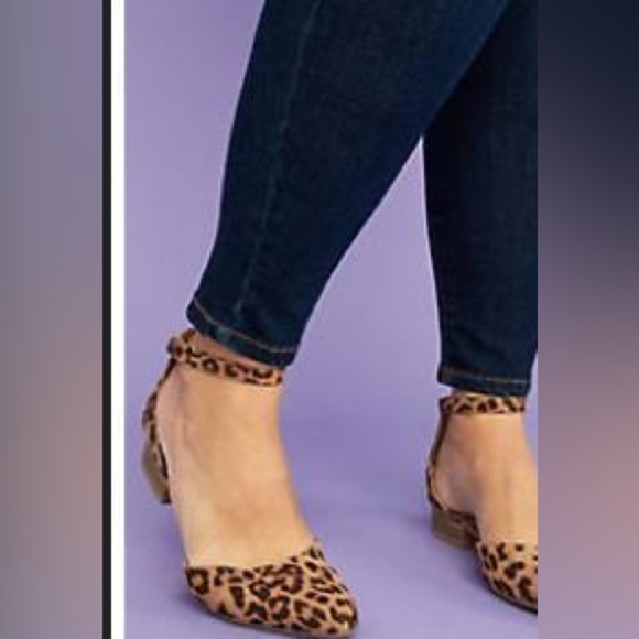 Lane Bryant Brown Leopard Flats with Ankle Straps - Picture 6 of 6